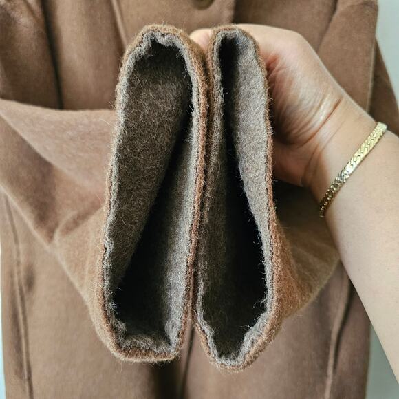 Eileen Fisher Brown Alpaca Wool Silk Blend Oversize Shawl Collar Coat  Sz XS - Picture 11 of 16